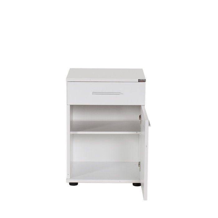 Hanah Home Kmd-511-Bb-1 Mesilla de Noche Blanca 40x57x39cm con Cajón para Dormitorio Elegante y Sereno